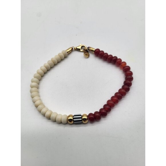Mejuri Coastal Red Agate Bracelet LTD Ed Bracelet 18K Gold Vermeil Sterling - Picture 1 of 11